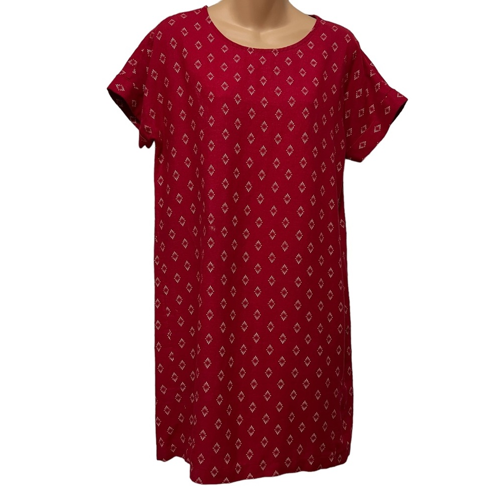 Old Navy Womens Shift Dress Red Linen Blend XS